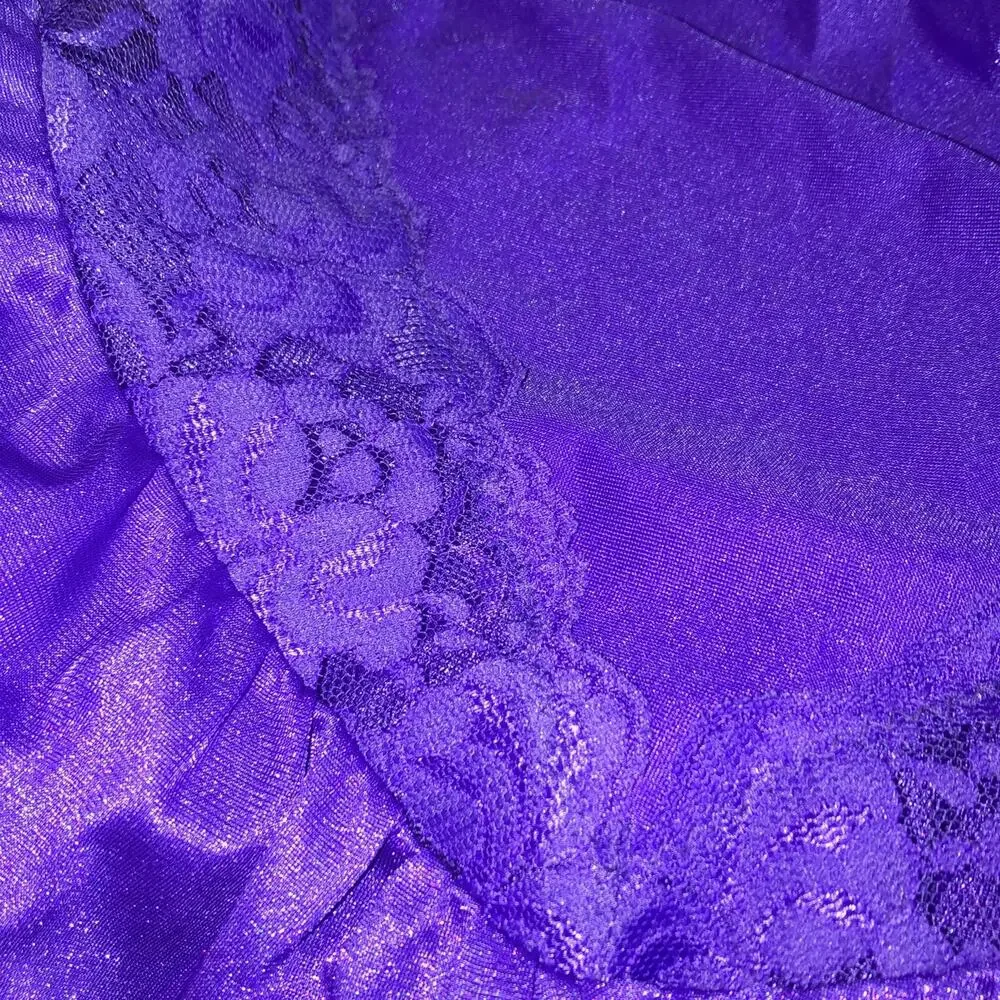 Vintage Undercover Wear Purple Lacy Nightgown Slip Dress USA made size small